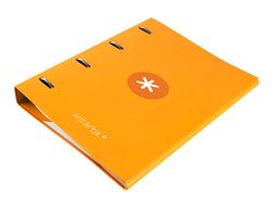Carpeta 4 anillas 40 mm mixtas liderpapel antartik A4 forrada color mostaza