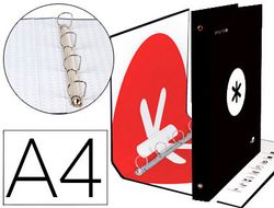 Carpeta 4 Anillas 40 mm Mixtas Liderpapel Antartik A4 Forrada Color Negro