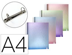 Carpeta 4 anillas de 25 mm carchivo din a4 carton forrado color metalizado gradient