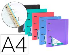 Carpeta 4 anillas de 35 mm carchivo din a4 polipropileno con recambio foam style