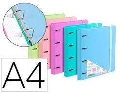 Carpeta 4 anillas de 35 mm carchivo din a4 polipropileno con recambio soft foam style