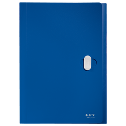Carpeta acordeón Leitz Recycle. PP. 5 compartimentos expandibles más 1 frontal fijo. DIN A4, azul