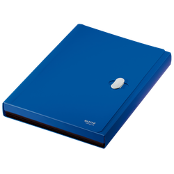 Carpeta acordeón Leitz Recycle. PP. 5 compartimentos expandibles más 1 frontal fijo. DIN A4, azul