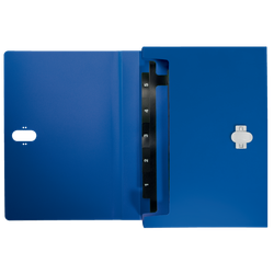 Carpeta acordeón Leitz Recycle. PP. 5 compartimentos expandibles más 1 frontal fijo. DIN A4, azul
