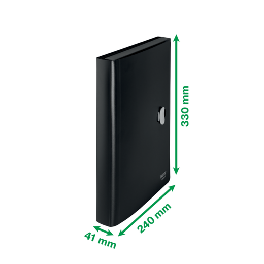 Carpeta acordeón Leitz Recycle. PP. 5 compartimentos expandibles más 1 frontal fijo. DIN A4. negro