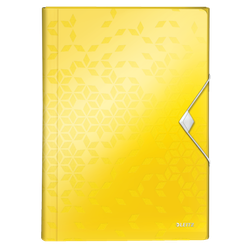 Carpeta acordeón WOW. PP. 6 separadores más 1 extra ancho. DIN A4, amarillo