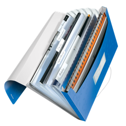 Carpeta acordeón WOW. PP. 6 separadores más 1 extra ancho. DIN A4, azul