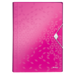 Carpeta acordeón WOW. PP. 6 separadores más 1 extra ancho. DIN A4, fucsia