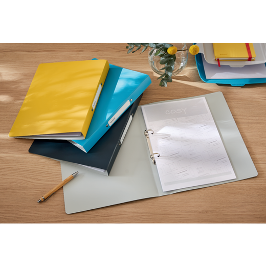 Carpeta anillas Leitz Cosy, 2 x 25mm RR, DIN A4, amarillo