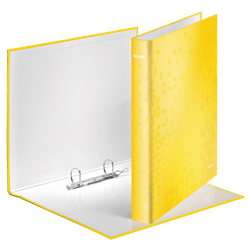 Carpeta anillas Leitz WOW. 2 anillas D 25 mm. DIN A4+ amarillo