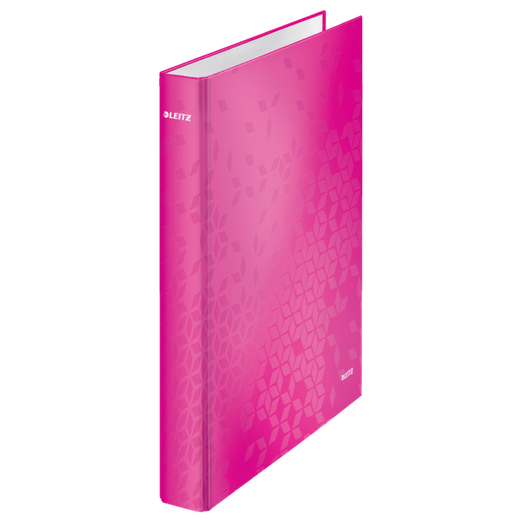 Carpeta anillas Leitz WOW. 2 anillas D 25 mm. DIN A4+ fucsia