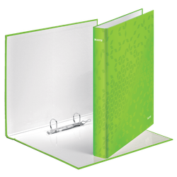 Carpeta anillas Leitz WOW. 2 anillas D 25 mm. DIN A4+ verde