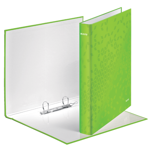 Carpeta anillas Leitz WOW. 2 anillas D 25 mm. DIN A4+ verde