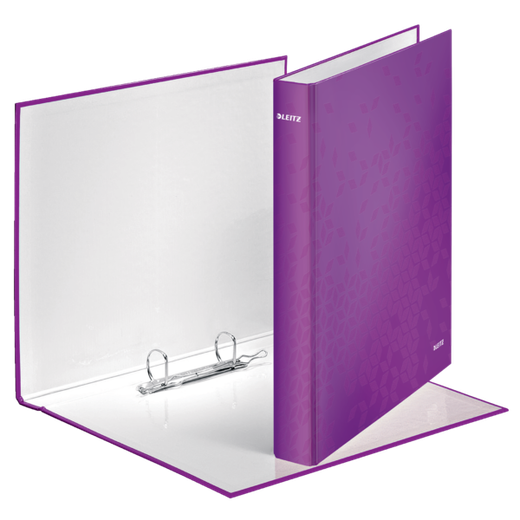 Carpeta anillas Leitz WOW. 2 anillas D 25 mm. DIN A4+ violeta