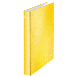 Carpeta anillas Leitz WOW. 4 anillas D 25 mm. DIN A4+ amarillo