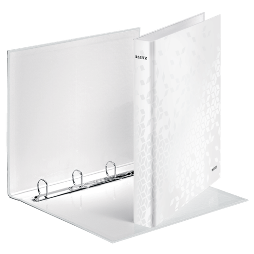 Carpeta anillas Leitz WOW. 4 anillas D 25 mm. DIN A4+ blanco