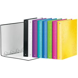Carpeta anillas Leitz WOW. 4 anillas D 25 mm. DIN A4+ blanco