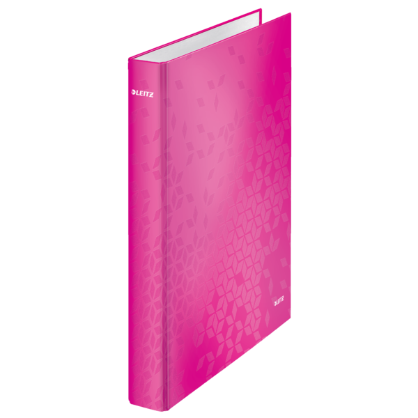 Carpeta anillas Leitz WOW. 4 anillas D 25 mm. DIN A4+ fucsia