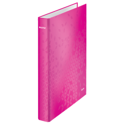 Carpeta anillas Leitz WOW. 4 anillas D 25 mm. DIN A4+ fucsia