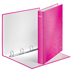 Carpeta anillas Leitz WOW. 4 anillas D 25 mm. DIN A4+ fucsia