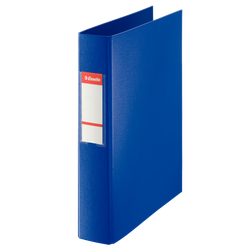 Carpeta anillas plástico forrado. Con interior plástico y tarjetero. 4 anillas D 40 mm. Folio azul
