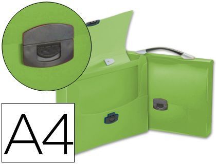 Carpeta Beautone Portadocumentos Broche 34623 Polipropileno Din A4 Verde Transparente con Asa