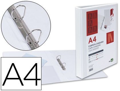 Carpeta Canguro 2 Anillas Mixtas 16Mm Liderpapel A4 Plastico Blanca