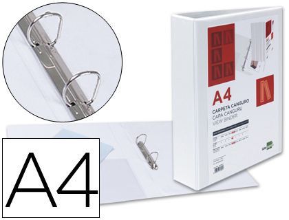 Carpeta Canguro 2 Anillas Mixtas 40Mm Liderpapel A4 Plastico Blanca