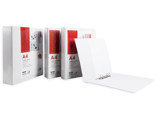 Carpeta Canguro 2 Anillas Mixtas 40Mm Liderpapel A4 Plastico Blanca