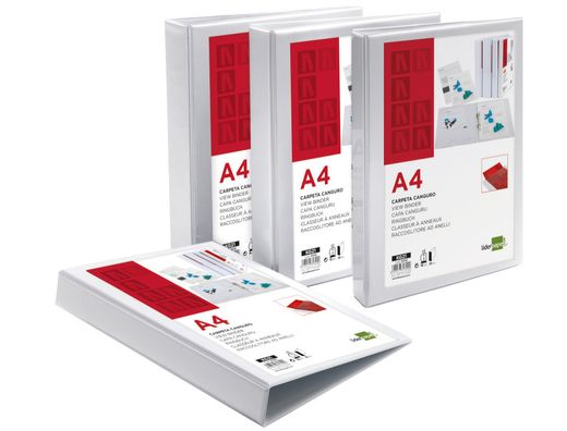 Carpeta Canguro 2 Anillas Mixtas 55Mm Liderpapel A4 Plastico Blanca