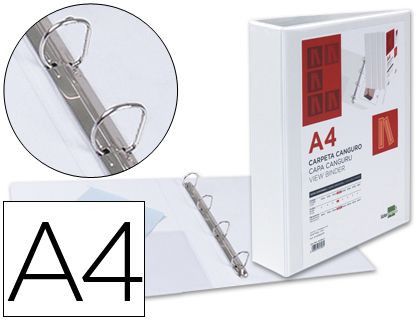 Carpeta Canguro 4 Anillas Mixtas 40Mm Liderpapel A4 Plastico Blanca