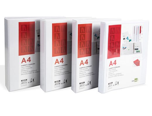 Carpeta Canguro 4 Anillas Mixtas 55Mm Liderpapel A4 Plastico Blanca