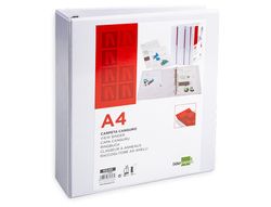 Carpeta Canguro 4 Anillas Mixtas 55Mm Liderpapel A4 Plastico Blanca