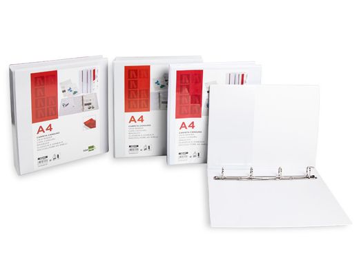 Carpeta Canguro 4 Anillas Mixtas 55Mm Liderpapel A4 Plastico Blanca