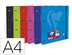 Carpeta clairefontaine mimesys 4 anillas 20 mm carton forrado din a4 con recambio colores surtidos
