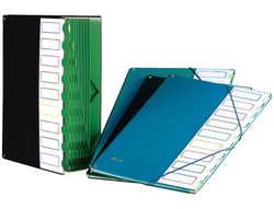 Carpeta Clasificador con fuelle en PVC formato folio negro Pardo