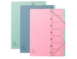 Carpeta clasificadora exacompta autentik 7 departamentos din a4+ carton reciclado colores surtidos