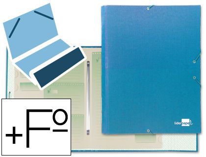 Carpeta Clasificadora Liderpapel 12 Departamentos Folio Prolongado Carton Forrado Celeste
