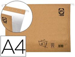 Carpeta Colgante Gio Din A4 Visor Superior Corto Cristal Kraft Bicolor Eco Lomo 30 Mm
