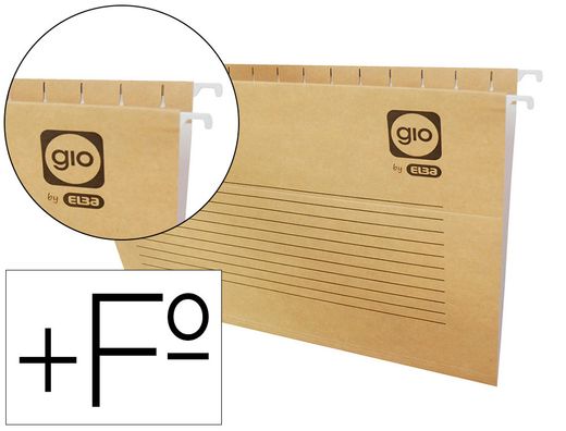 Carpeta Colgante Gio Folio Prolongado 43200 -Tamaño 240X375 Mm. Visor superior