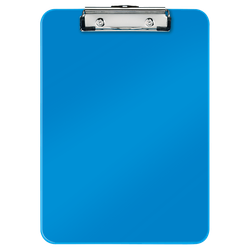 Carpeta con pinza metálica WOW. Fabricada en PS. DIN A4, azul