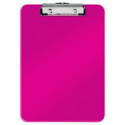 Carpeta con pinza metálica WOW. Fabricada en PS. DIN A4, fucsia