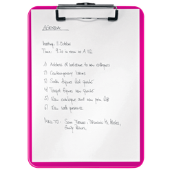 Carpeta con pinza metálica WOW. Fabricada en PS. DIN A4, fucsia