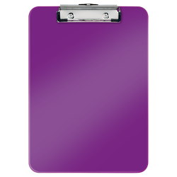 Carpeta con pinza metálica WOW. Fabricada en PS. DIN A4, violeta