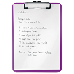 Carpeta con pinza metálica WOW. Fabricada en PS. DIN A4, violeta