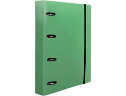 Carpeta con recambio liderpapel A4 cuadro 5mm 100 hojas 80g polipropileno 4 anillas 25mm color verde