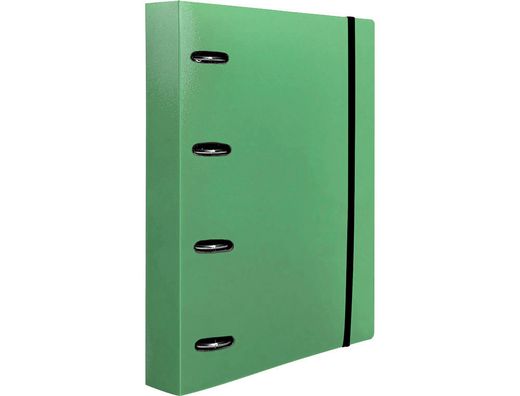 Carpeta con recambio liderpapel A4 cuadro 5mm 100 hojas 80g polipropileno 4 anillas 25mm color verde