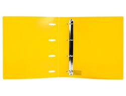 Carpeta con recambio liderpapel a4 cuadro 5mm 100 hojas 80g polipropileno 4 anillas 40mm amarillo fluor