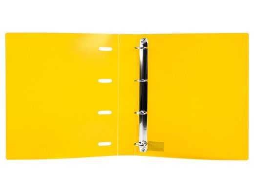 Carpeta con recambio liderpapel a4 cuadro 5mm 100 hojas 80g polipropileno 4 anillas 40mm amarillo fluor