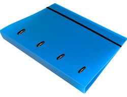 Carpeta con recambio liderpapel a4 cuadro 5mm 100 hojas 80g polipropileno 4 anillas 40mm azul translucido